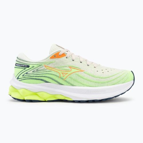 Women's running shoes Mizuno Wave Skyrise 5 pristine/vibrant orange/mizuno neo lime