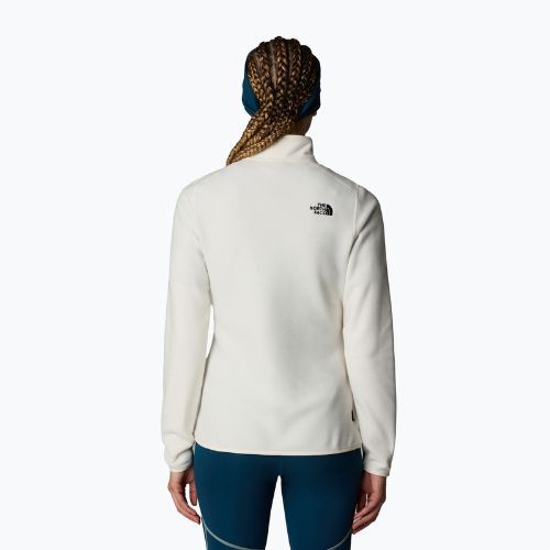 The North Face women's 100 Glacier 1/4 Zip white dune/npf sweatshirt