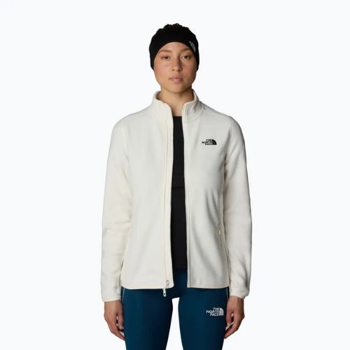 The North Face women's 100 Glacier FZ white dune/npf sweatshirt