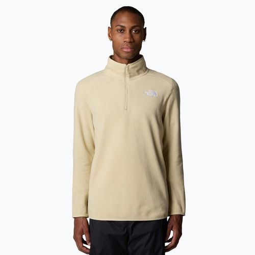 Men's The North Face 100 Glacier 1/4 Zip sweatshirt zion orange/concrete grey