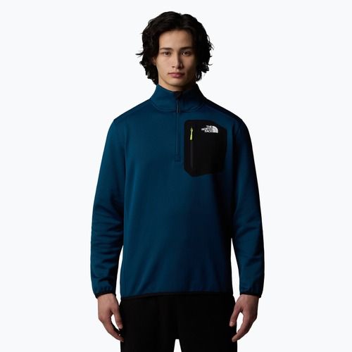 Men's The North Face Crest 1/4 Zip midnight petrol/ black sweatshirt