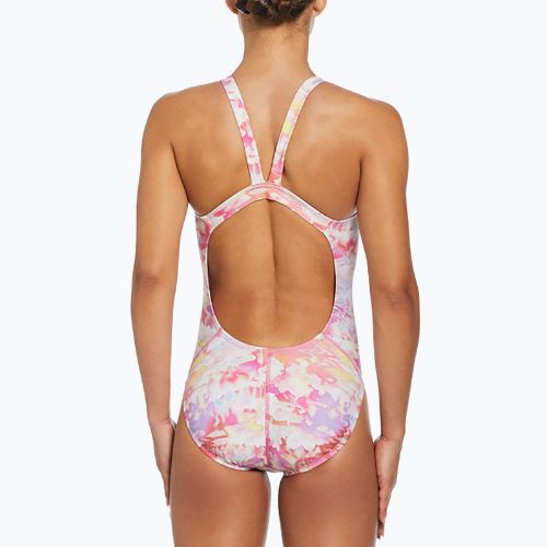 Women's one-piece swimsuit Nike Hydrastrong Multi Print Fastback warm multi