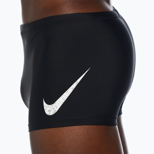Men's Nike Tossed Swoosh Square Leg swim boxers black