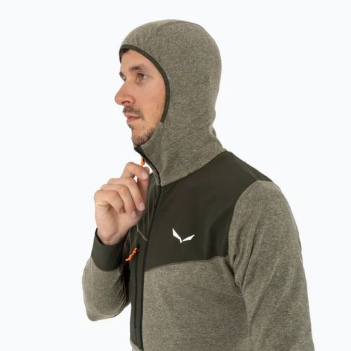 Men's trekking sweatshirt Salewa Puez 2 Dry Hood FZ dark olive melange