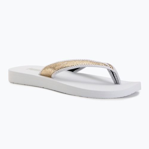 Women's PUMA Sandy Flip Metallic Shine flip flops puma white/puma gold