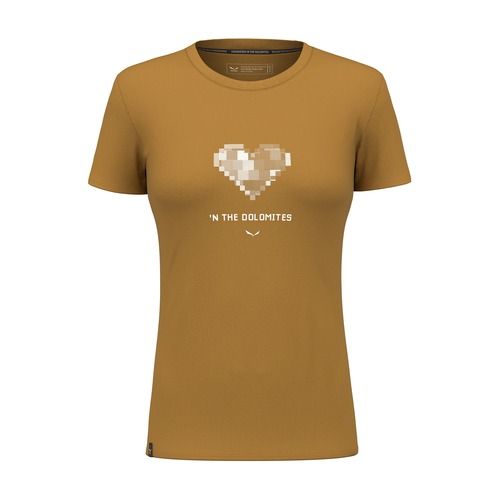 Salewa Pure Heart Dry women's T-shirt golden brown