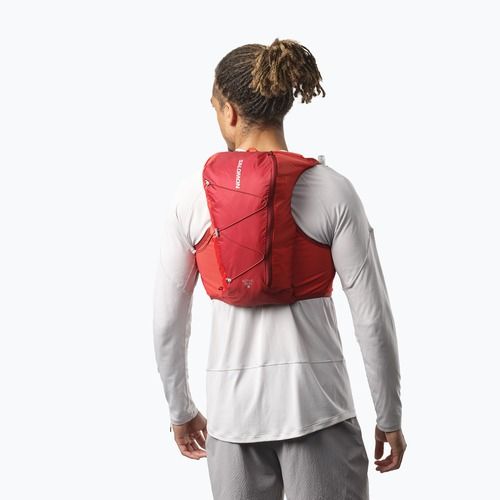 Salomon Active Skin 8 set red dahlia/high risk running vest
