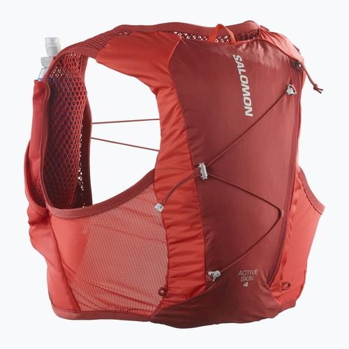 Salomon Active Skin 4 set red dahlia/high risk running vest