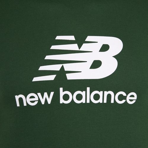 Men's New Balance Stacked Logo night watch green T-shirt