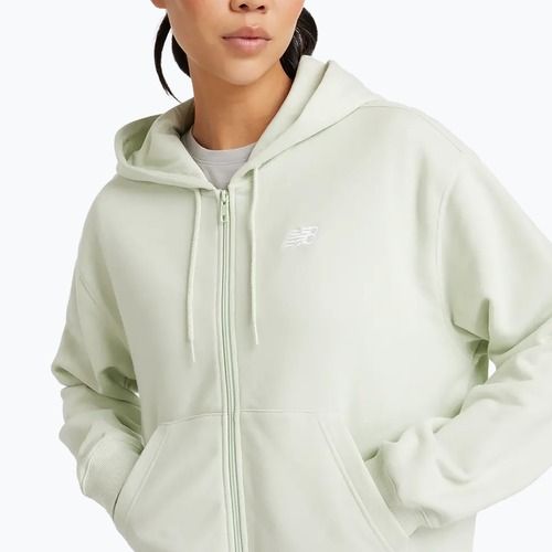 Women's New Balance French Terry Full Zip sweatshirt natural mint