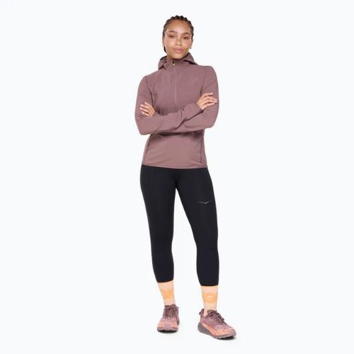 Women's running sweatshirt HOKA Sky Glow Half Zip smokey quartz