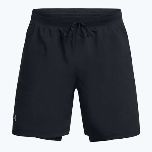 Under Armour Launch 7" 2IN1 men's running shorts black / black / reflective