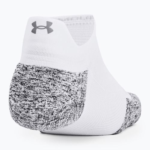 Under Armour Dry Run Cushion No Show running socks 3 pairs white/halo gray/reflective