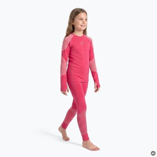 Children's Thermal Underwear Set KADVA Frosty Jrg Set Seamless Pink