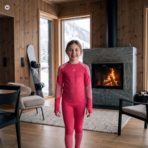 Children's Thermal Underwear Set KADVA Frosty Jrg Set Seamless Pink