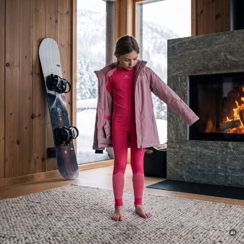 Children's Thermal Underwear Set KADVA Frosty Jrg Set Seamless Pink