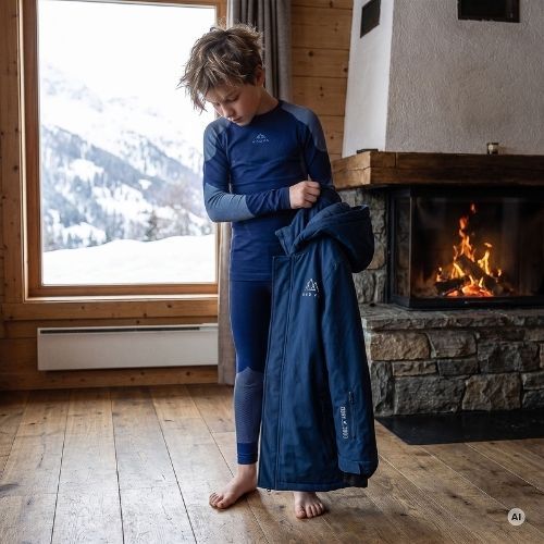 Children's Thermal Underwear Set KADVA Frosty Jrb Set Seamless Navy Blue