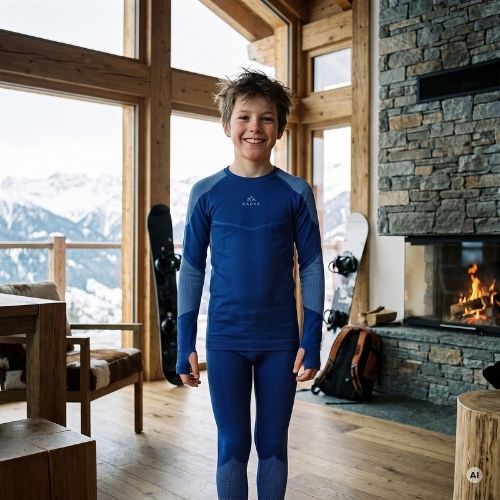 Children's Thermal Underwear Set KADVA Frosty Jrb Set Seamless Navy Blue
