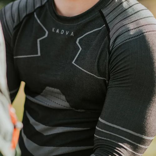 Men's KADVA Streif Set seamless thermal underwear set in black