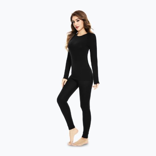 Women's thermal underwear set WOOLCANO Merino SET0543 black