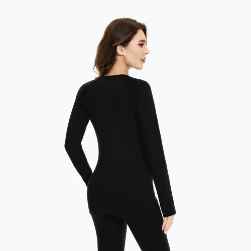 Women's thermal underwear set WOOLCANO Merino SET0543 black