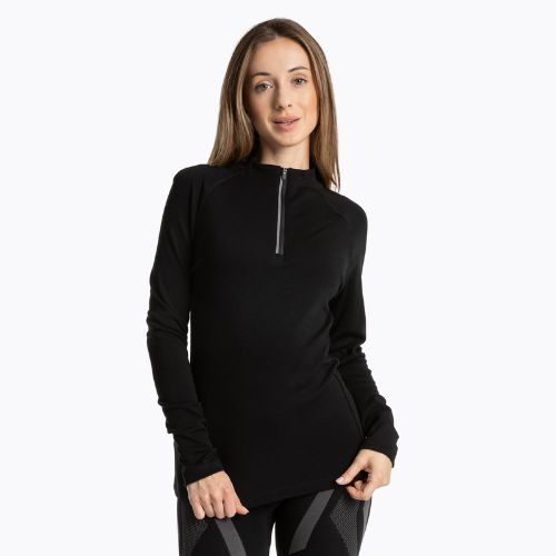 Women's thermal sweatshirt WOOLCANO Merino TOP0545 black