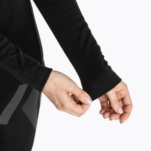 Women's thermal sweatshirt WOOLCANO Merino TOP0545 black
