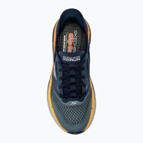SKECHERS men's Max Cushioning Premier 2.0 navy/orange shoes