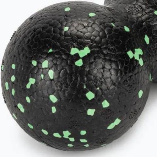 TREXO double massage ball TRX-MSP008 8 cm black/ lime green