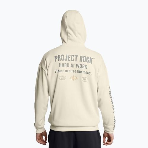 Men's Under Armour Project Rock HWT Full Zip silt/clay green sweatshirt