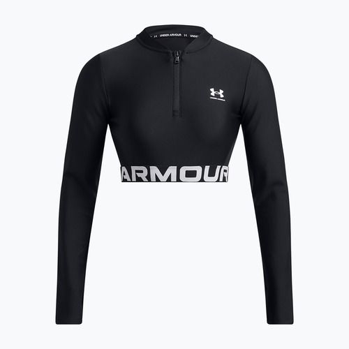 Women's Under Armour Heat Gear Rib 1/4 Zip training top black/black/white