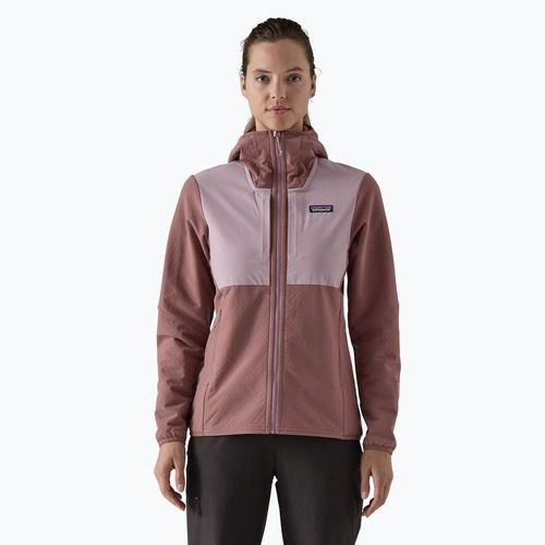Patagonia women's softshell jacket R2 CrossStrata Hoody dulse mauve