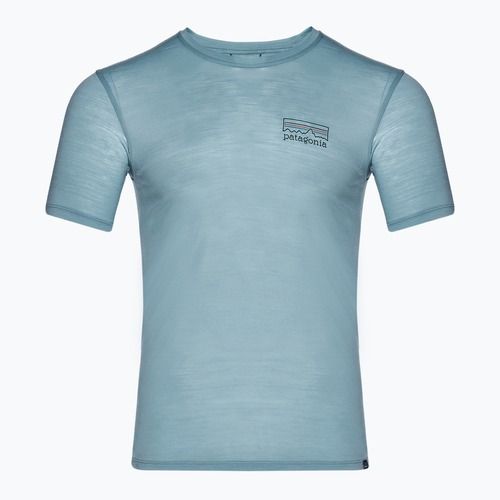 Men's Patagonia Cap Cool Merino Blend Graphic Shirt fitz roy strata/thermal blue