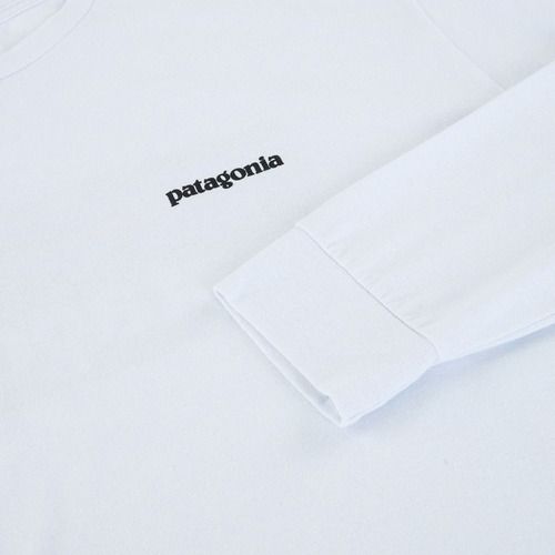 Men's Patagonia P-6 Logo Responsibili Longsleeve white