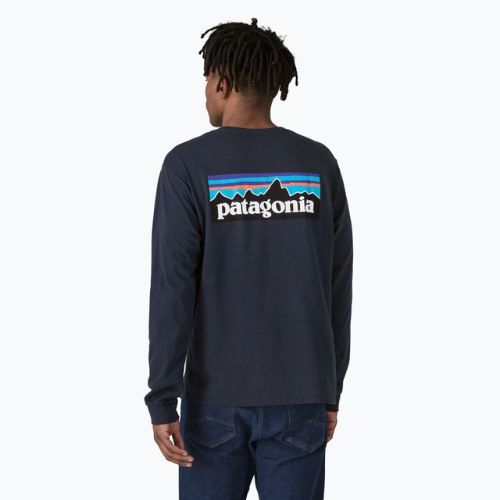 Men's Patagonia P-6 Logo Responsibili Longsleeve new navy