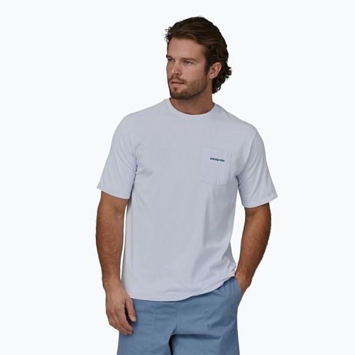 Men's Patagonia Boardshort Logo Pocket T-shirt Responsibili white