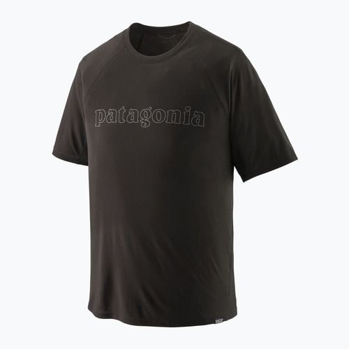 Men's Patagonia Capilene Cool Trail T-shirt Graphic outline text logo/black