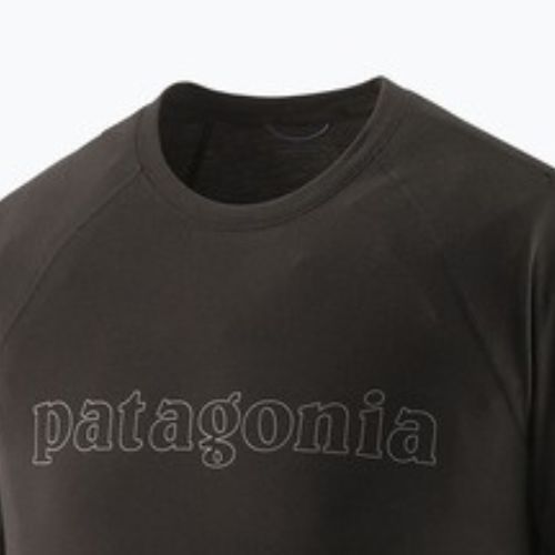Men's Patagonia Capilene Cool Trail T-shirt Graphic outline text logo/black