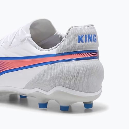 PUMA King Match FG/AG football boots puma white/bluemazing/flat light grey/sunset glow