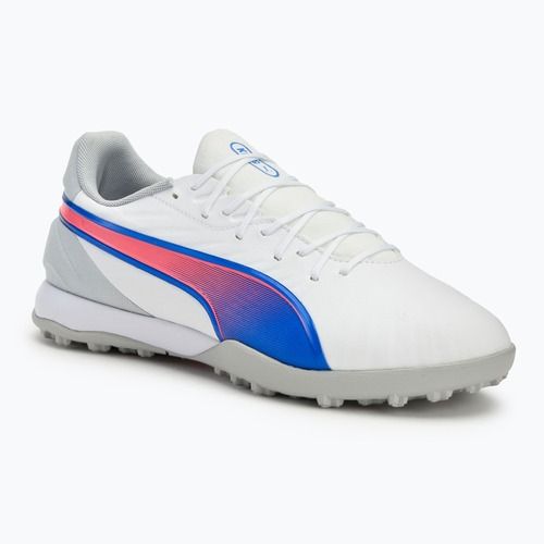 PUMA King Match TT football boots puma white/bluemazing/flat light grey/sunset glow