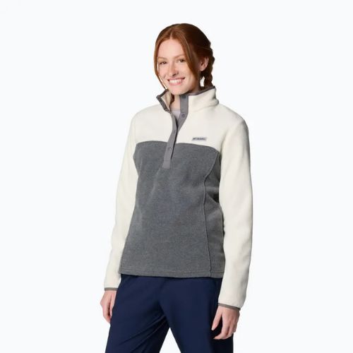 Columbia Benton Springs women's sweatshirt 1/2 Snap city grey heather / chelk