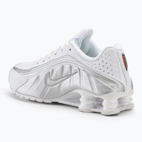 Nike Shox R4 women's shoes white/metalsilver/max orange
