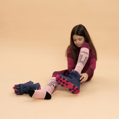 Children's snow boots KADVA Snowey Mid WaterProof navy/fuchsia
