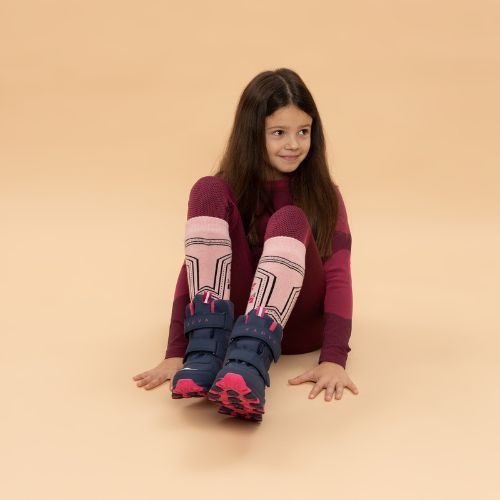 Children's snow boots KADVA Snowey Mid WaterProof navy/fuchsia