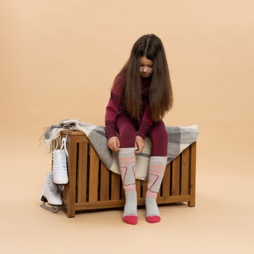 Children's Ski Socks KADVA Woolan Jrg grey/pink
