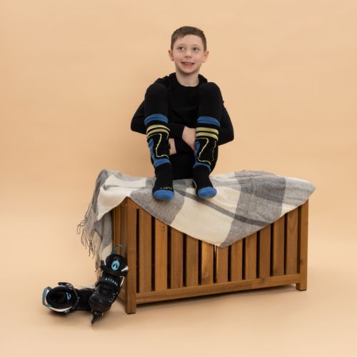 Children's Ski Socks KADVA Woolan Jrb Black/Blue