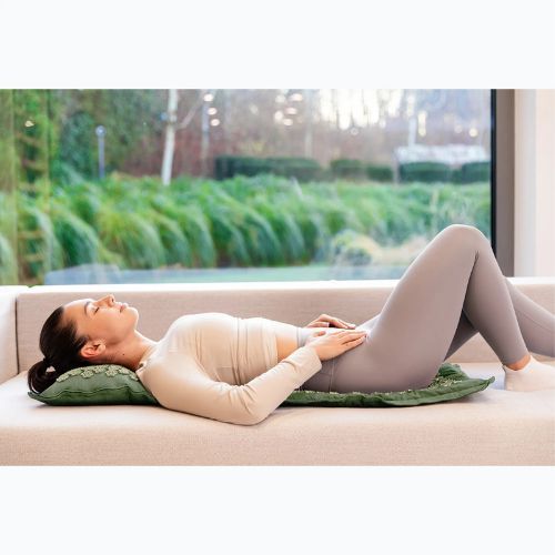 TREXO ECO acupressure mat with cushion TXO-B4Z006-GN green