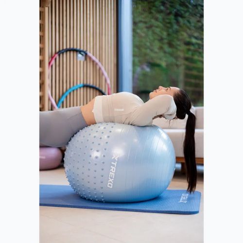 TREXO TXO-B4Z021-BL 65 cm blue massage gym ball