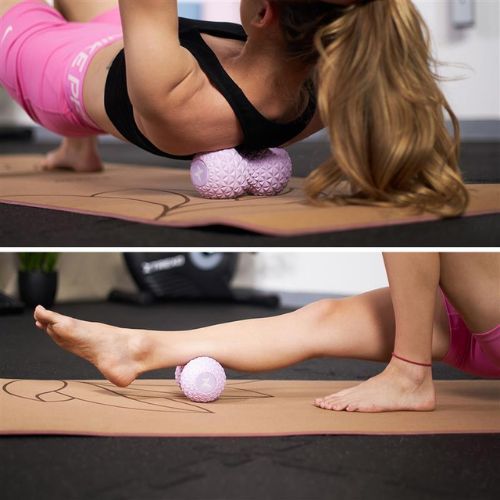 Double massage ball TREXO TXO-B4Z075-VT purple