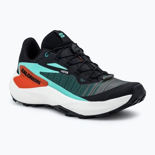 Men's Salomon Genesis bay/electric green/cherry tomato running shoes